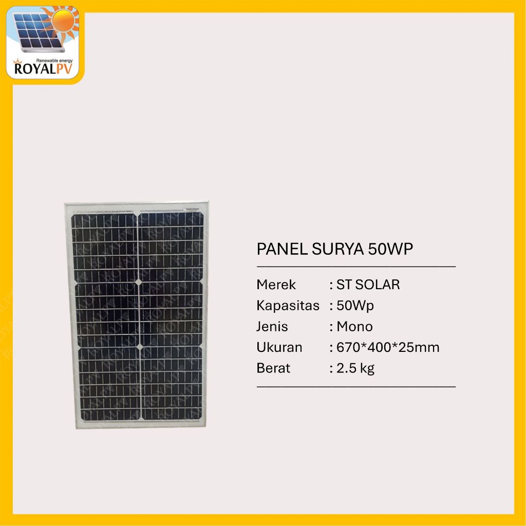 Panel surya 50wp mono solar panel 50wp mono solar cell 50wp tenaga surya 50wp