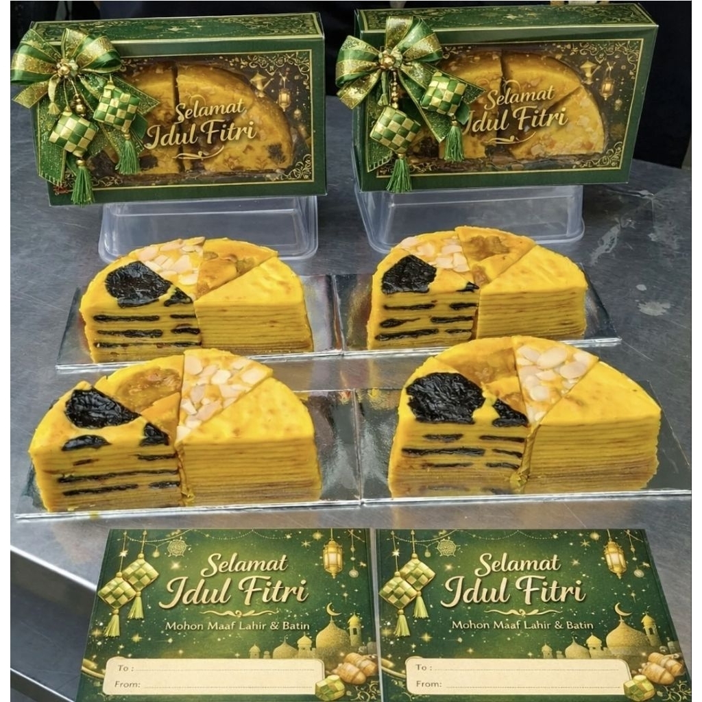 Kue lapis legit empat sultan ukuran 1/2 loyang bulat (8x16cm) rasa premium, almond, cempedak, prunes