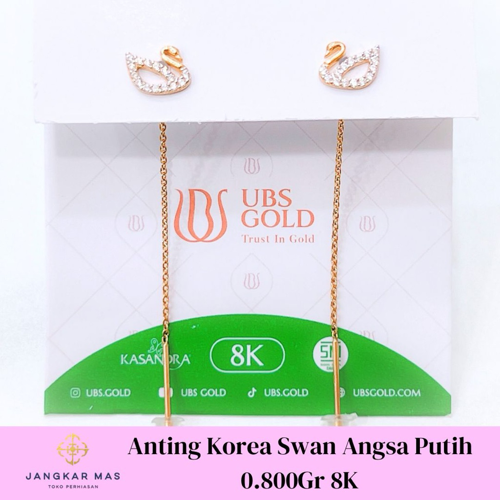ANTING KOREA SWAN ANGSA PUTIH BERAT 0.800GR KADAR 8K