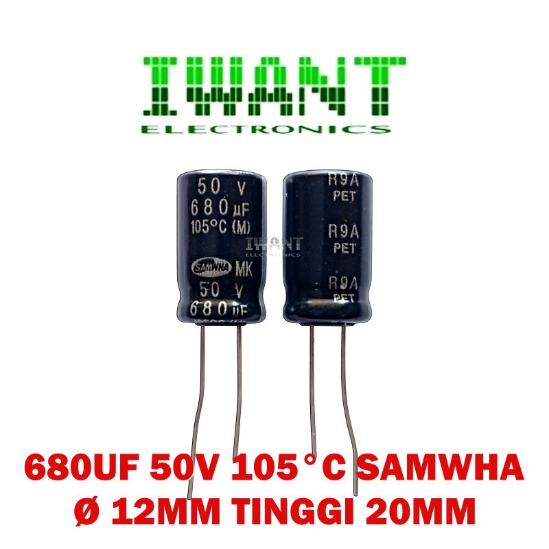 680UF 50V 105°C CAPASITOR ELCO 68UF 50VOLT KAPASITOR ELKO 680UF 50V