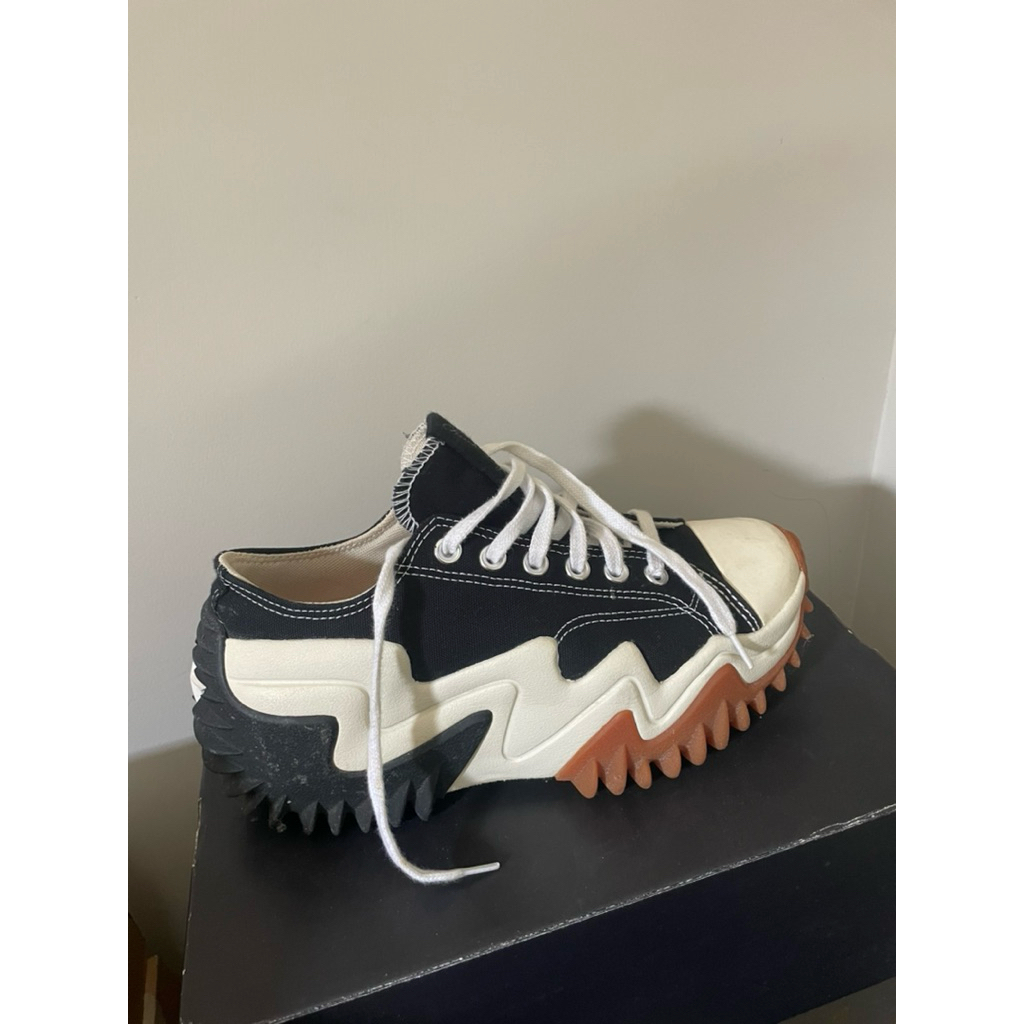 (PRELOVED) converse run star motion hike canvas platform CX foam ox black UKURAN 39