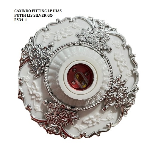 FITING PLAFON / FITING PLAFOND KLASIK MOTIF PUTIH + GOLD + SILVER