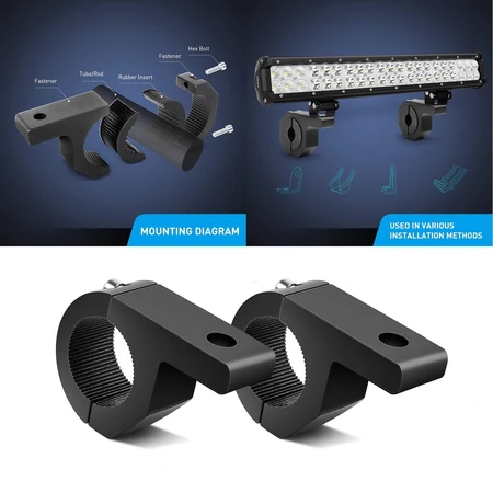 Crashbar besi dudukan lampu sorot led bracket breket klem stang motor Holder stang lampu tembak