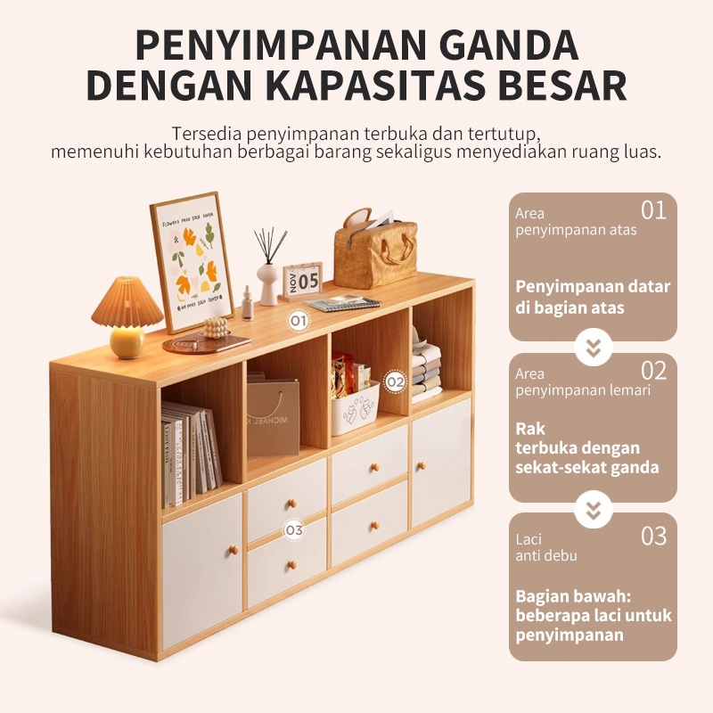 Lemari Dapur lemari kabinet Minimalis lemari laci kayu susun Rak Cubic Kitchen Set 3 Pintu Minimalis