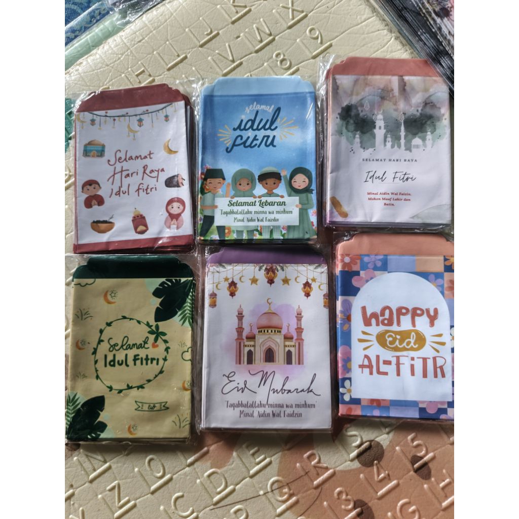 Amplop pendek lebaran desain unik lucu uang lipat