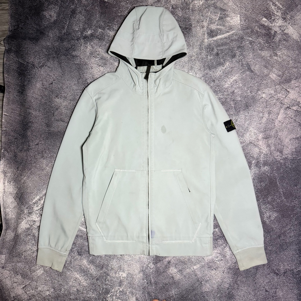 stone island junior softshell blue aqua