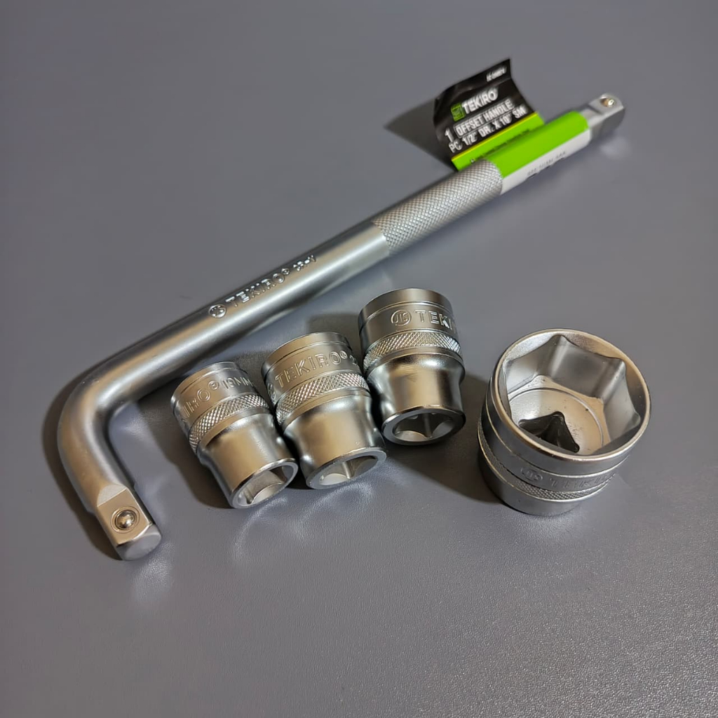 Tekiro mata kunci shock 1/2inch 19 22 24 32 mm satuan tekiro / gagang sok 1/2inch panjang 10" tekiro