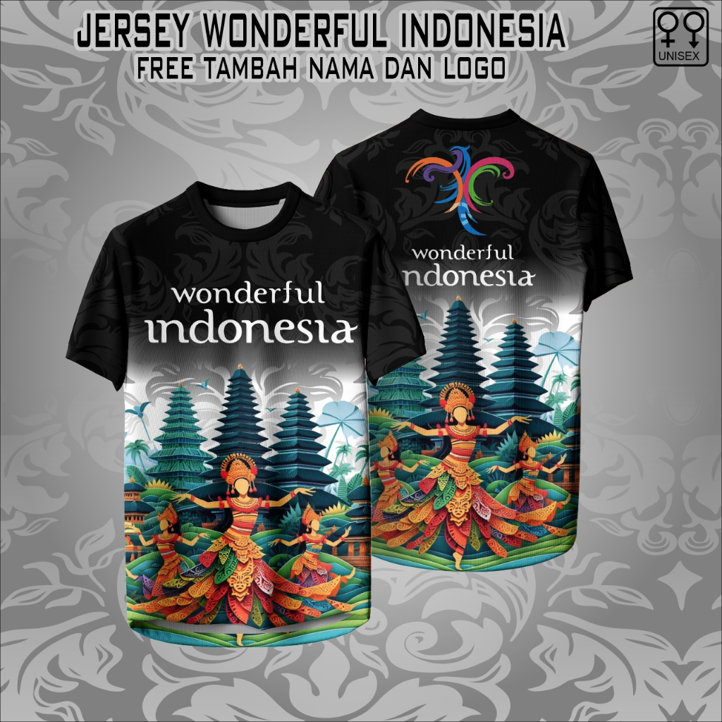 Jersey anak kaos wonderfull indonesia baju pariwisata