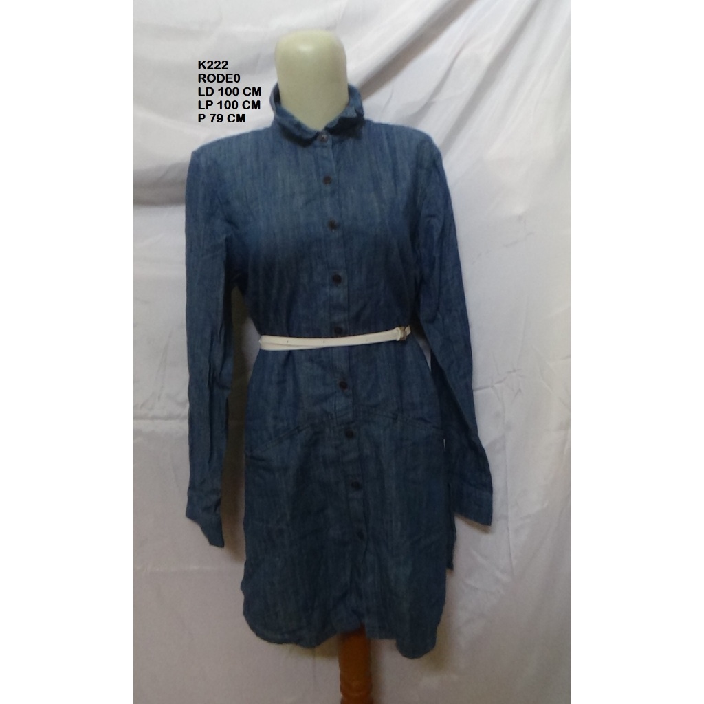 Kemeja Tunik Denim Wanita Rodeo - K222 Dress Jeans Simpel