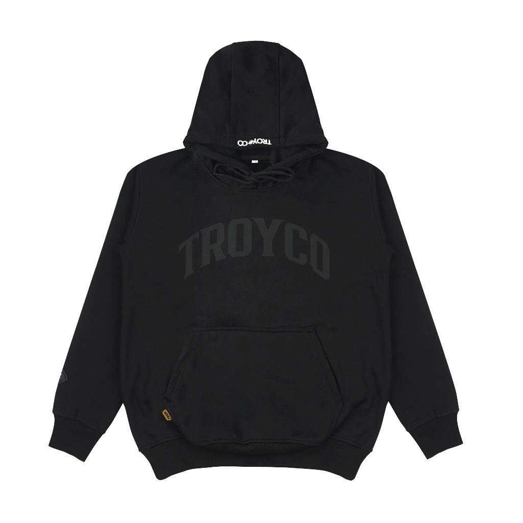 Troy Company Hoodie Black Curve College - Hoodie Pria Hitam KHD 2455