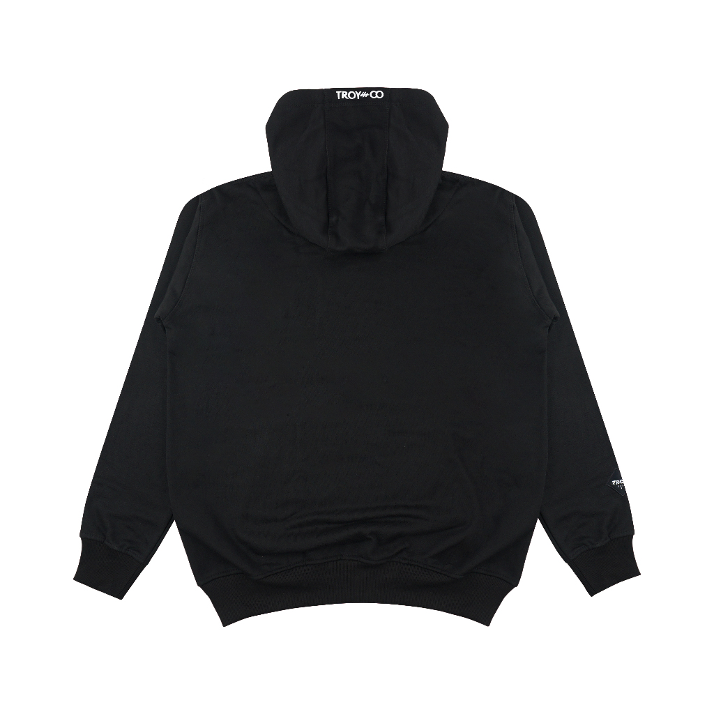 Troy Company Pullover Hoodie Black Whiskered Muse - Jaket Hoodie Hitam KH 2377