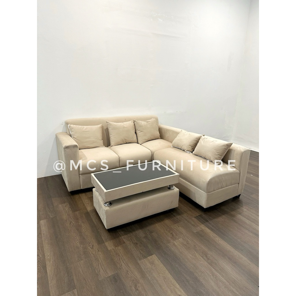 Sofa L Santai Kursi Tamu Midili Oscar Kanvas Mebel Furniture MCS Semarang
