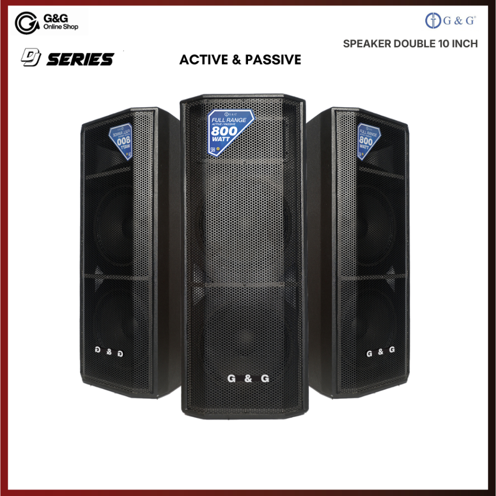 G&G Speaker Double 10 Inch Aktif / Pasif 800W RMS DJ 212 Usb Bluetooth Sound System Original I GNG