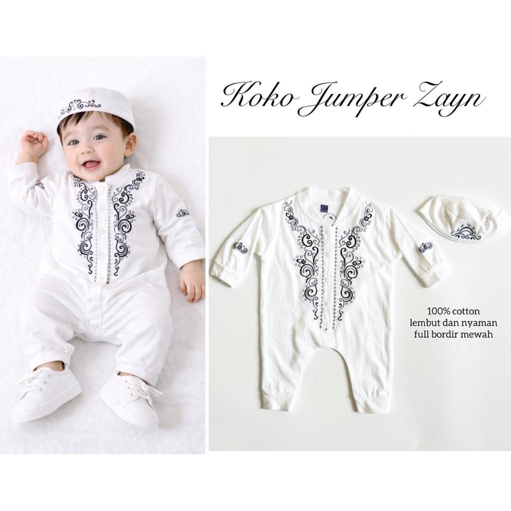Baju Muslim Aqiqah Jumper peci konveksi pakaian setelan Lucu Anak Bayi Cowok Laki Murah babeebabysho