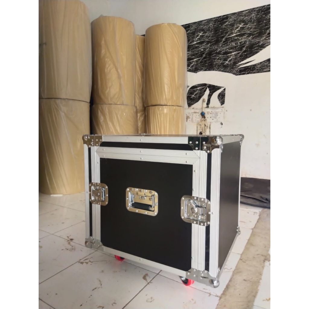 BOX HARDCASE 10U + tempat mixer dan tutup depan belakang