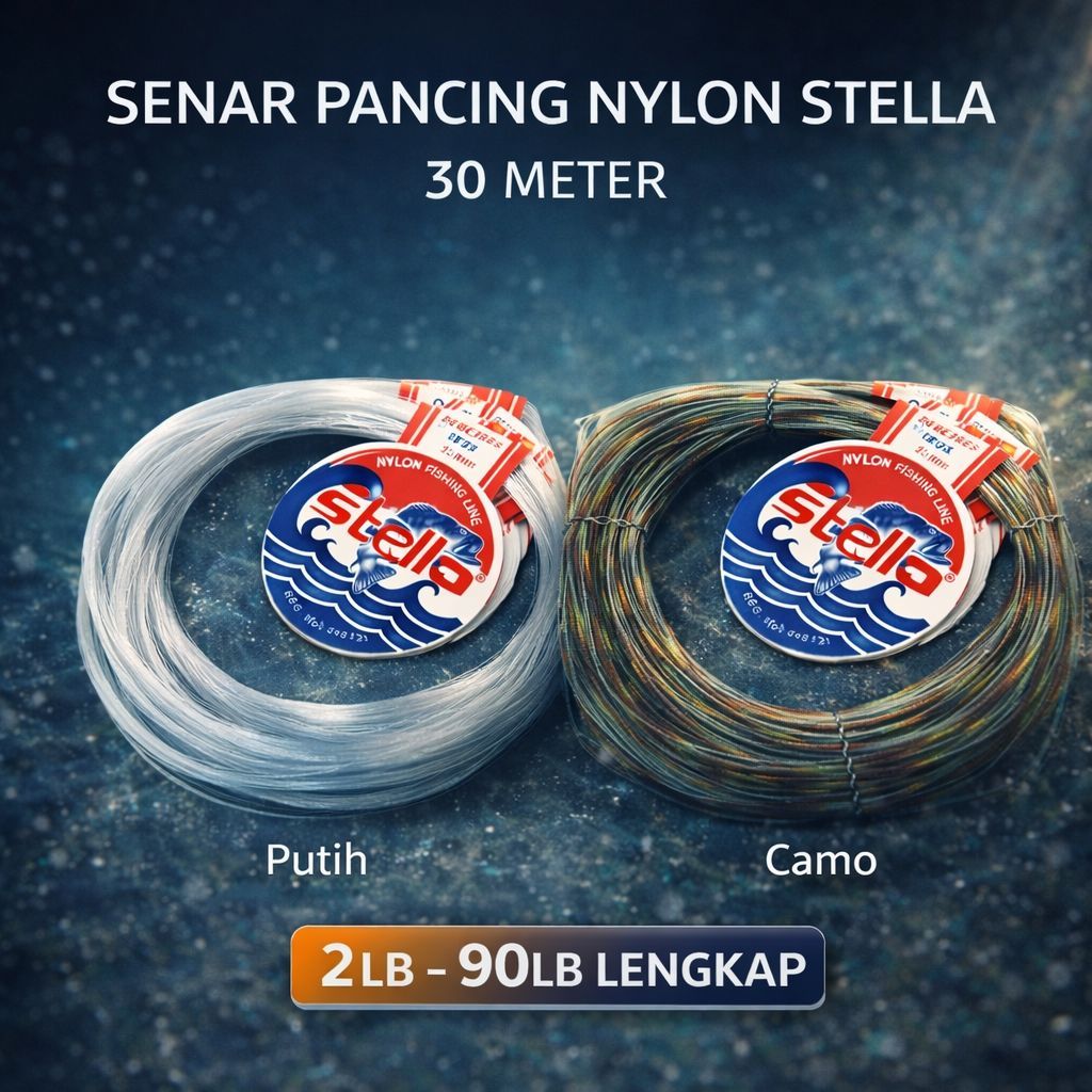 Senar Pancing Stella nilon 300m 20Lb-90LB super kuat