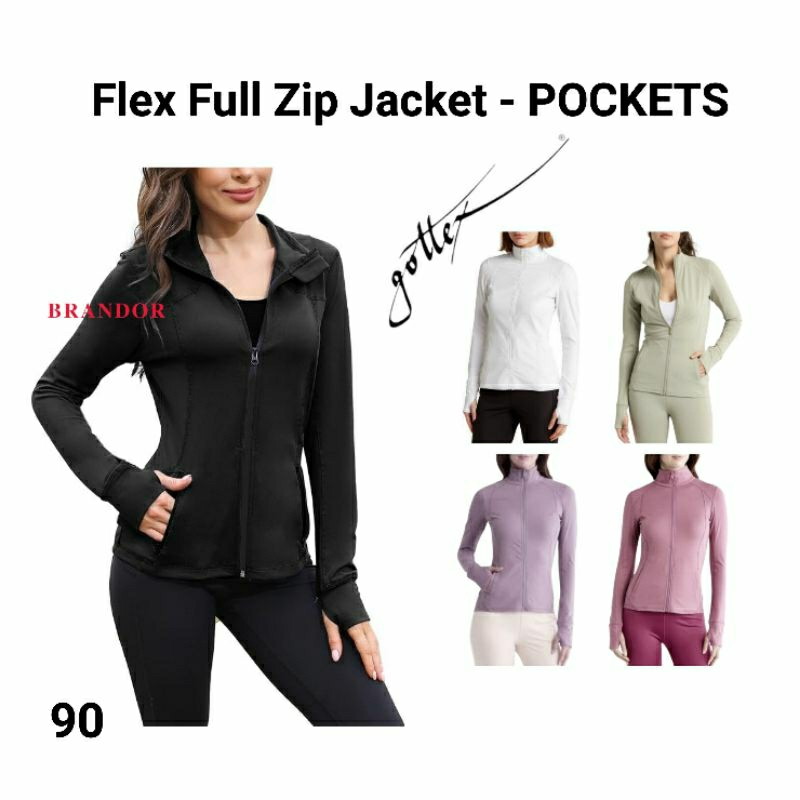 Brandor - RUNNING JACKET FULL ZIPP - POCKETS - Gottex ( Gtjc90 )Gym Yoga Fitness Running