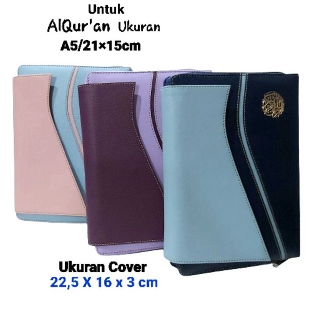 COVER ALQURAN MUSLIMAH A5 15 X 21 CM SEDANG SAMPUL JAKET AL QURAN ANTI AIR RESLETING SARUNG ALQURAN 