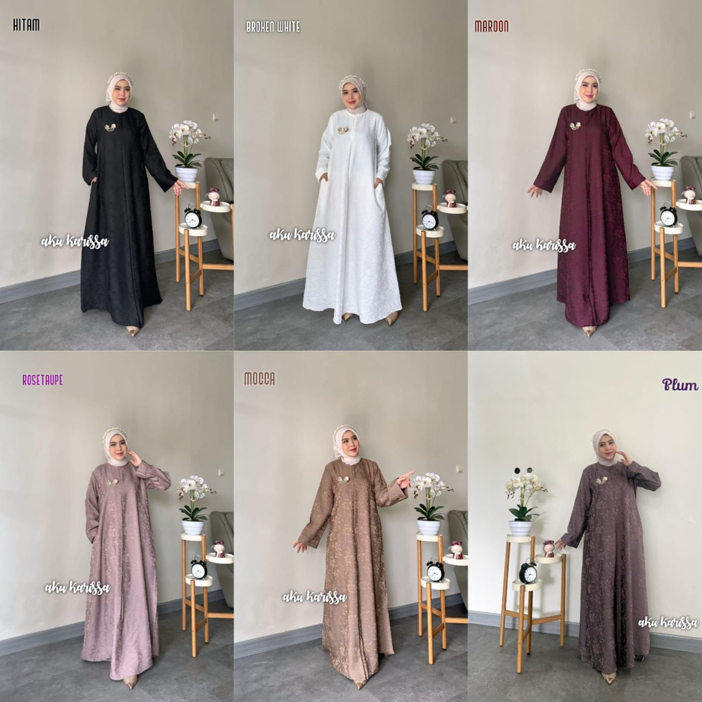 NAMEERA ABAYA WANITA BY AKU KARISSA KEKINIAN FASHION HIJAB STYLE GAMIS MUSLIMAH TERBARU