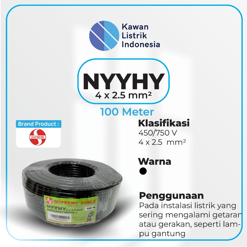 Kabel NYYHY 4 x 2.5 mm SUPREME @100m NYYHY  4 x 2.5 mm SUPREME
