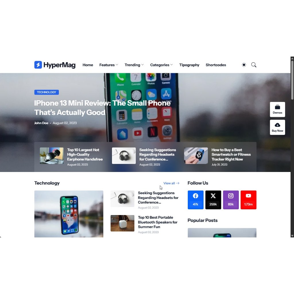 Template Blogger HyperMag Premium Adsense Friendly, SEO, Terbaru