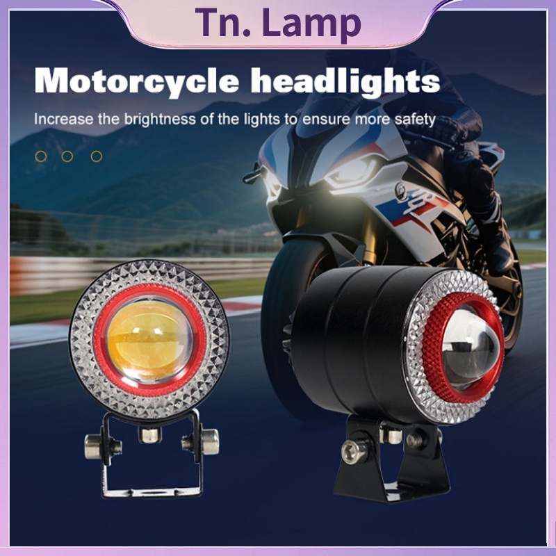 Motorcycle headlights a pair of angel eyes foglamp RGB spotlight super bright kuning-putih 18W LED M