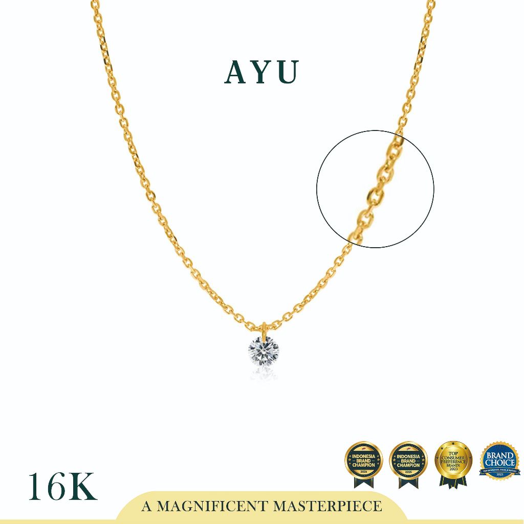 AYU Kalung Emas Korea - Candy Pop Chain Necklace 16k Yellow Gold
