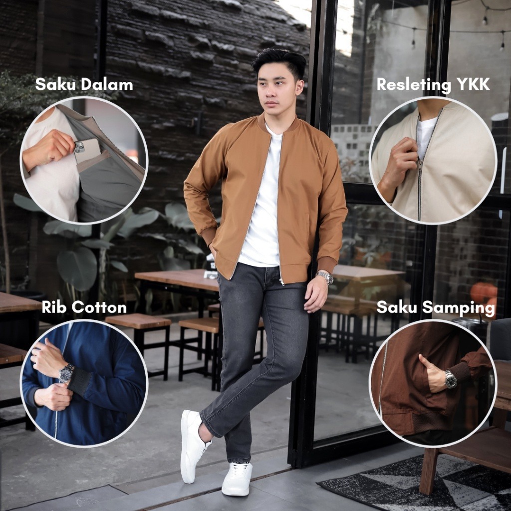 Delibra Jaket Canvas Bomber Pria