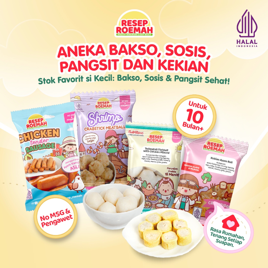 Aneka Bakso, Sosis, Pangsit & Kekian By Resep Roemah - Healthy Frozen Food untuk Anak Toddler & Kids