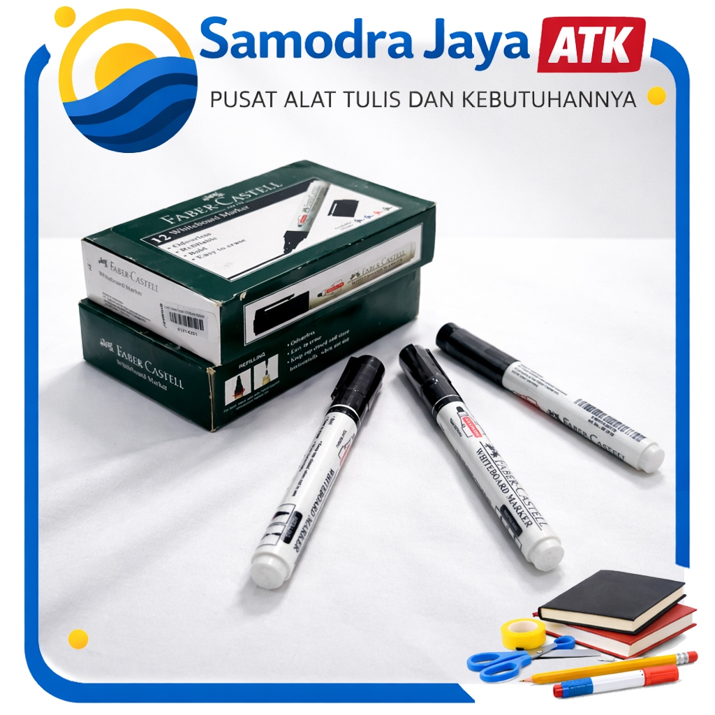 Spidol Faber Castell Whiteboard Marker Warna Hitam