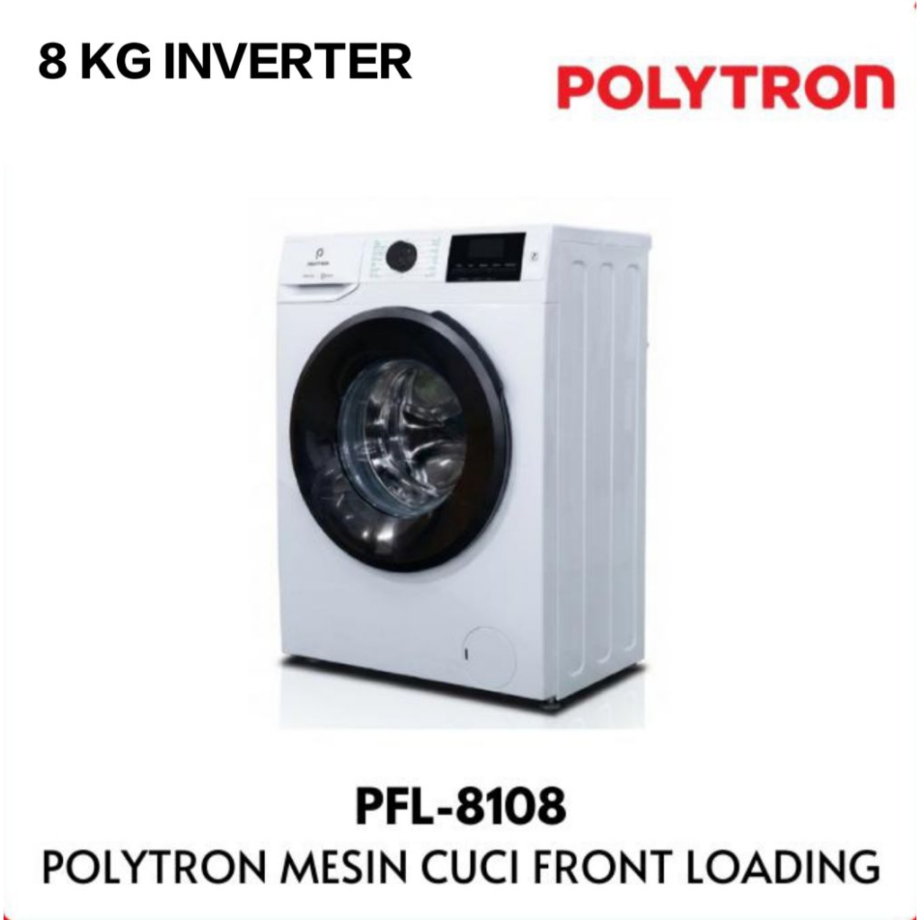 Mesin Cuci 8 Kg Inverter POLYTRON PFL8108 mesin cuci Front Loading 8kg 1 Tabung INVERTER