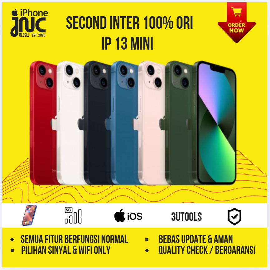 iPhone 13 Mini 128GB/256GB Second Fullset Best Condition iCloud Aman Bebas Update