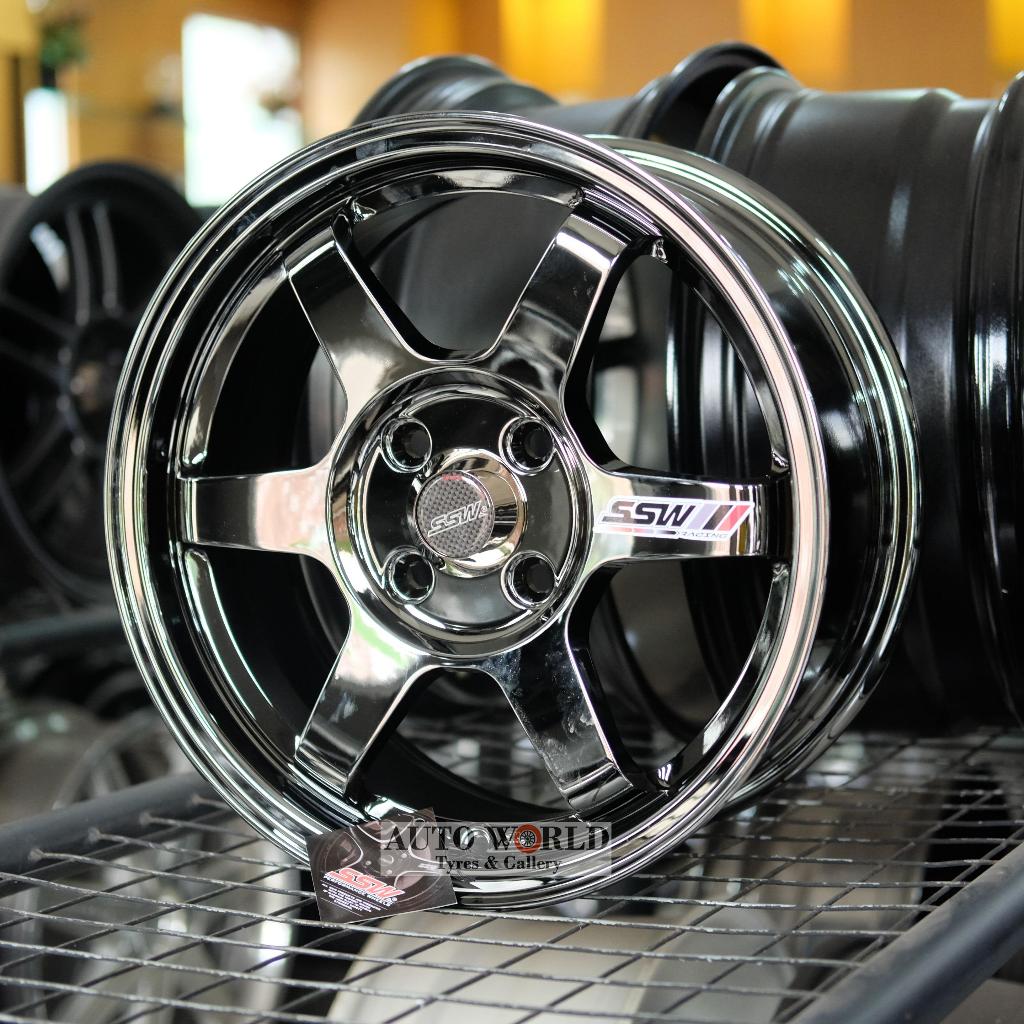 Velg Original SSW S205 (TE37) Ring 15 PCD 4x100 ET 40 Black Chrome