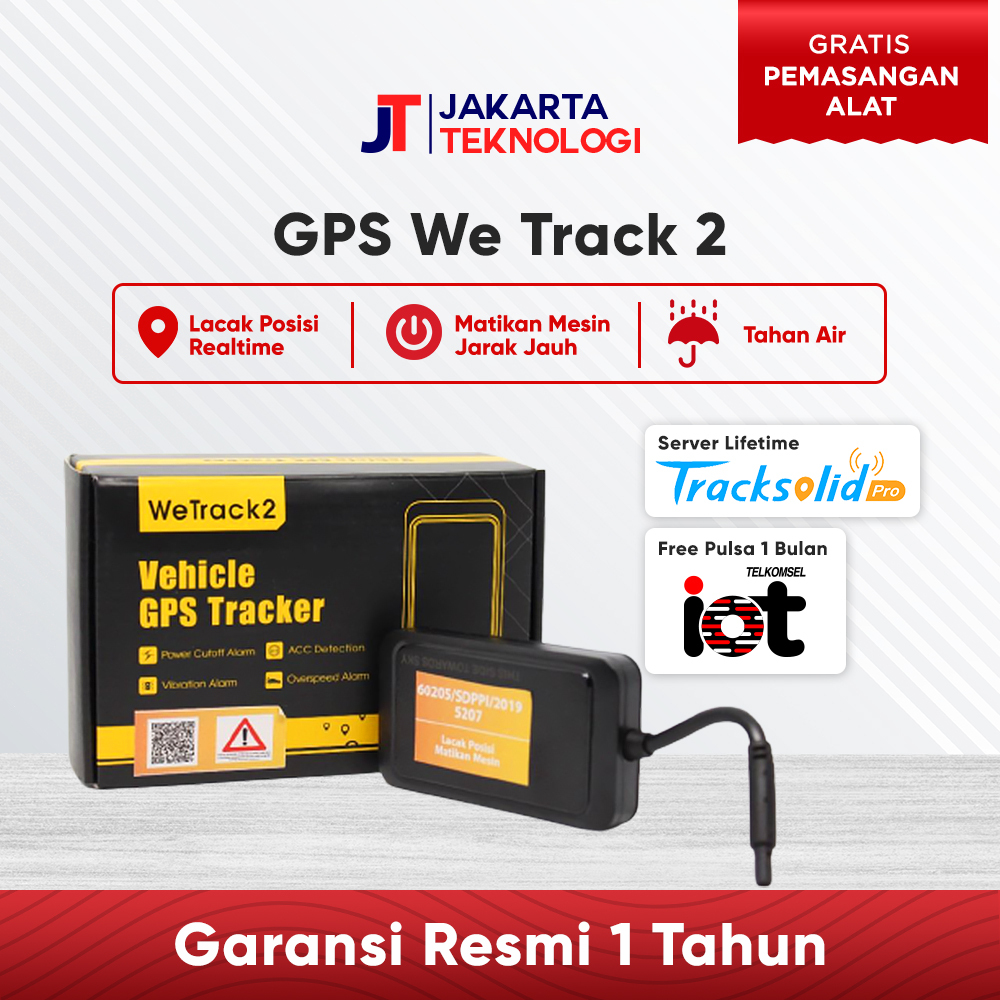 GPS Tracker Motor mobil  Wetrack 2 Free Server Lifetime Gratis kartu