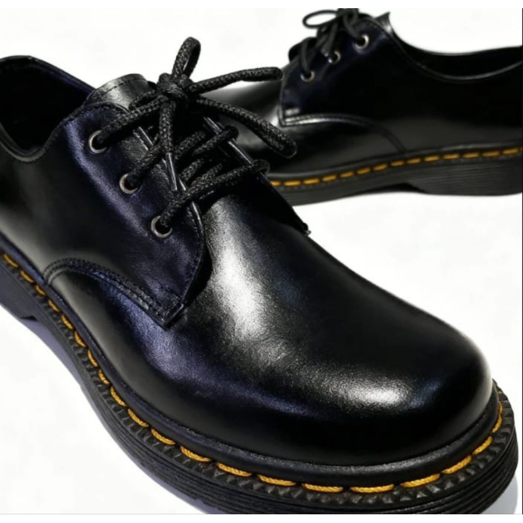 Sparta | Sepatu boots Dokmar pendek Pria Wanita | Hitam Mengkilap