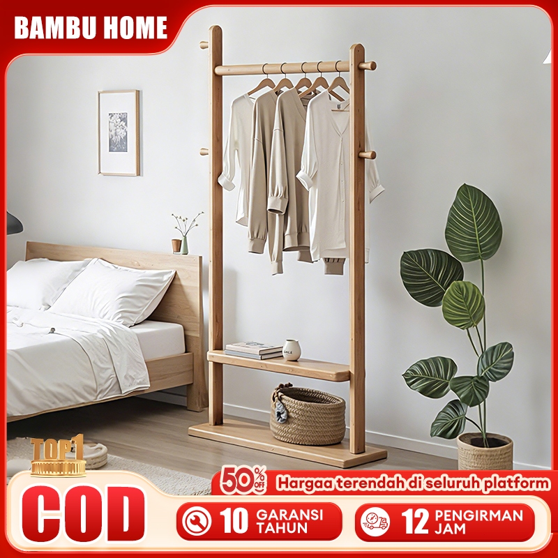 Bambu Jemuran Baju Rak Gantungan Baju Gantungan Baju Bambu Stand Hanger Rak