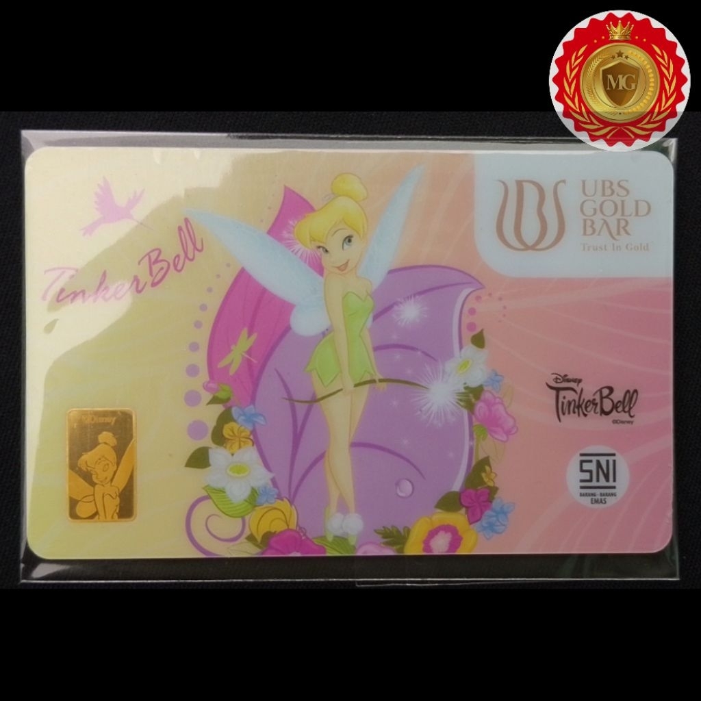 emas logam mulia UBS 1 gram seri Disney Thinkerbell