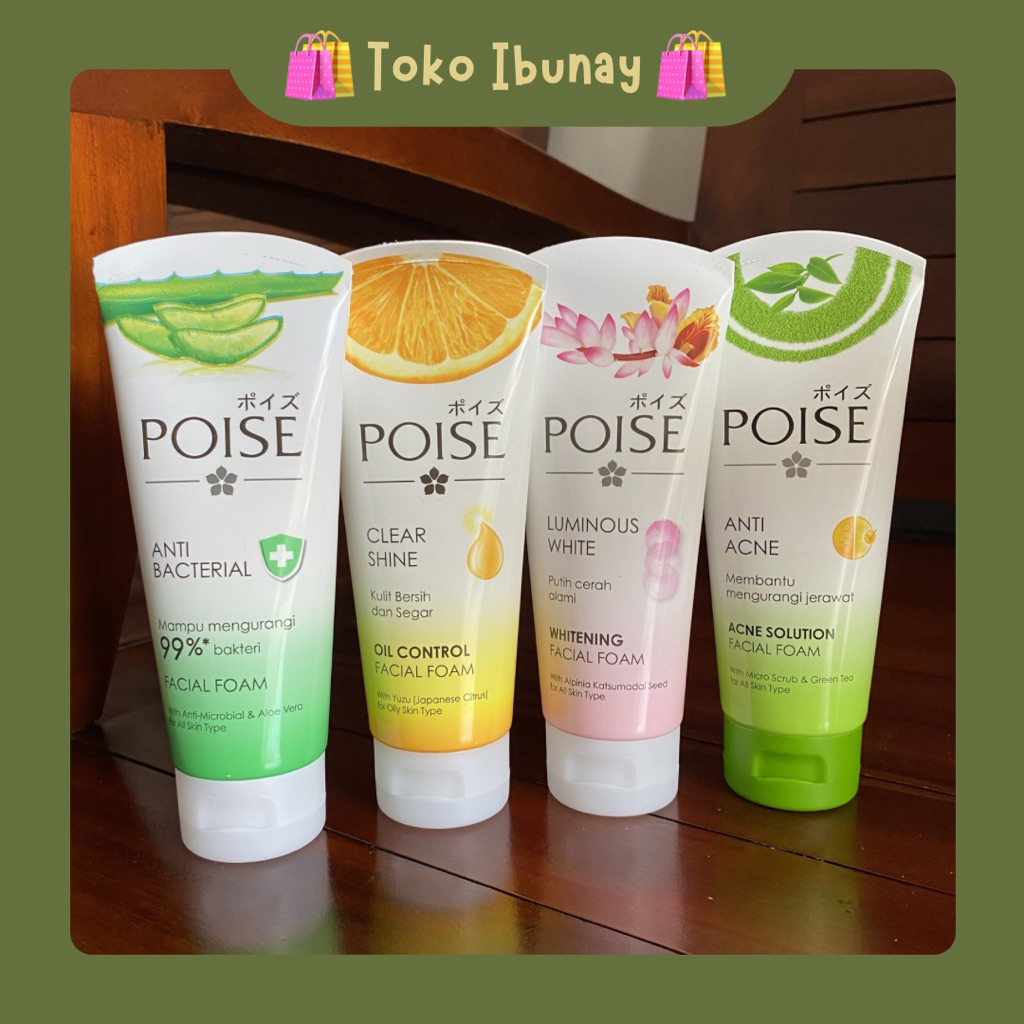 (NEW) Poise Facial Foam 100gr | Poise Luminouse White | Poise Antibacterial | Poise Anti Acne | Pois