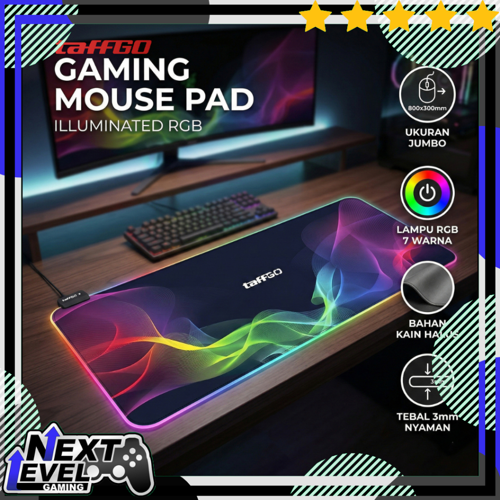 Mouse Pad Gaming TAFFGO XL Desk Mat Illuminated RGB 800x300mm – TaffGO GMS-GB-5 [MPD]