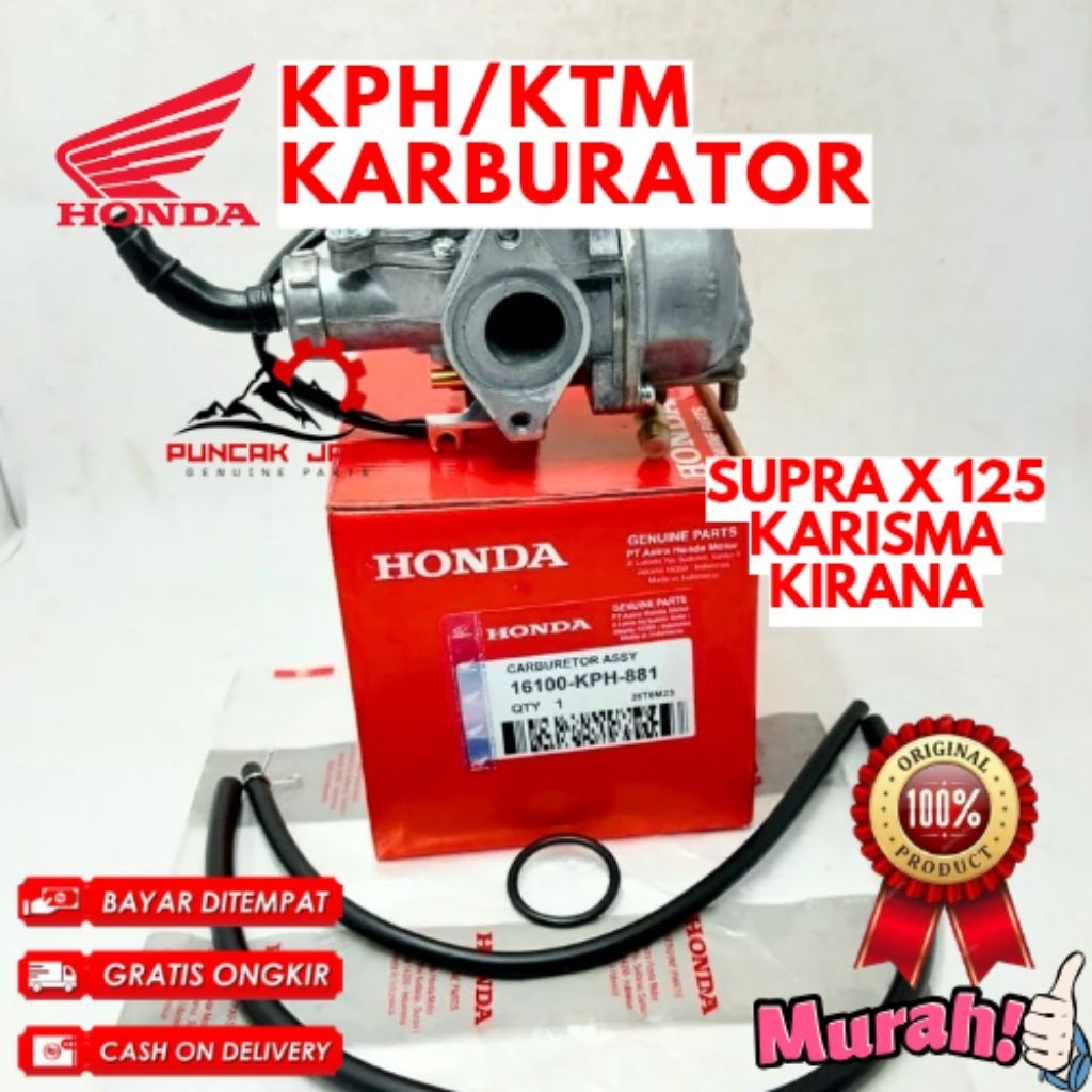 KARBURATOR ORIGINAL HONDA KODE KPH / KTM, KARBURATOR SUPRA X 125, KARBURATOR KARISMA, KARBURATOR KIR