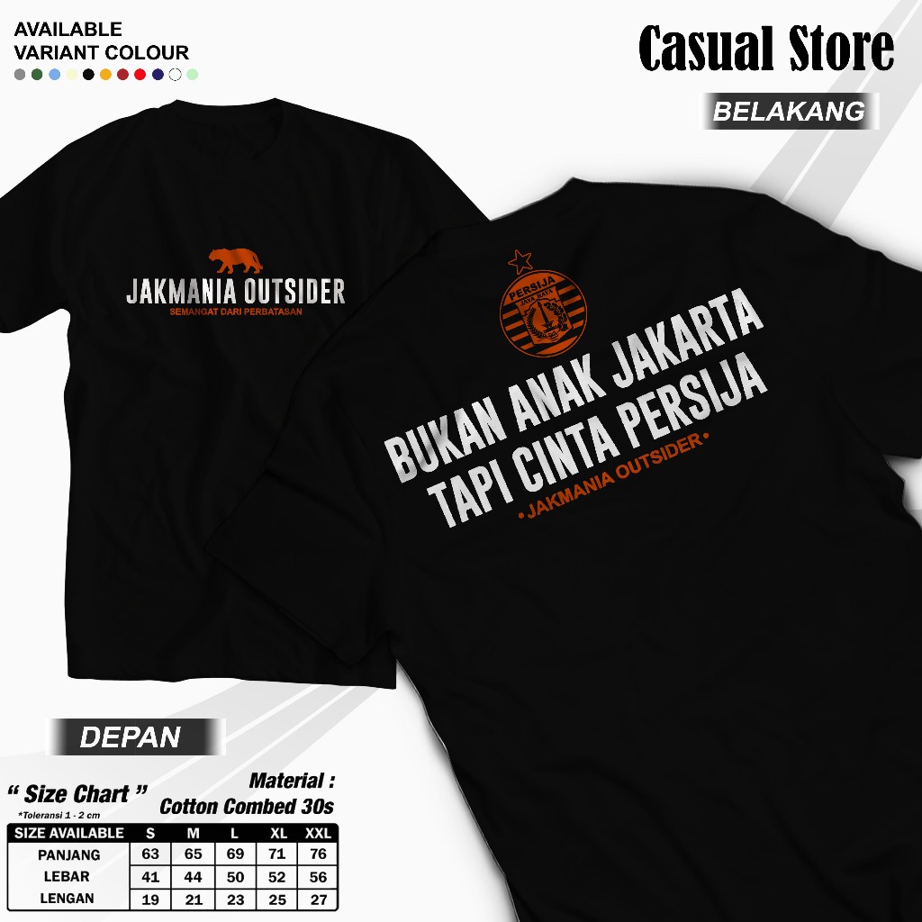 Kaos Persija Jakarta-Tshirt Jakmania Outsider.