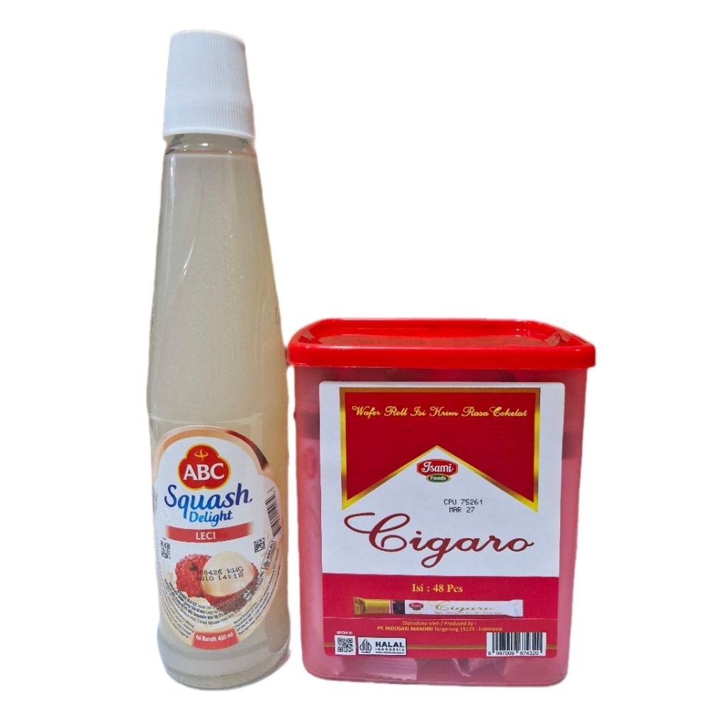 Paket THR Sirup ABC Leci dan Wafer Roll Toples Cigaro