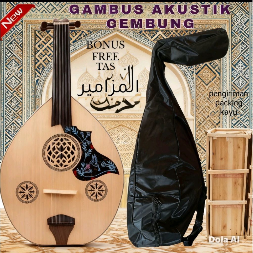gitar akustik gambus elektrik  terlaris free packing kayu