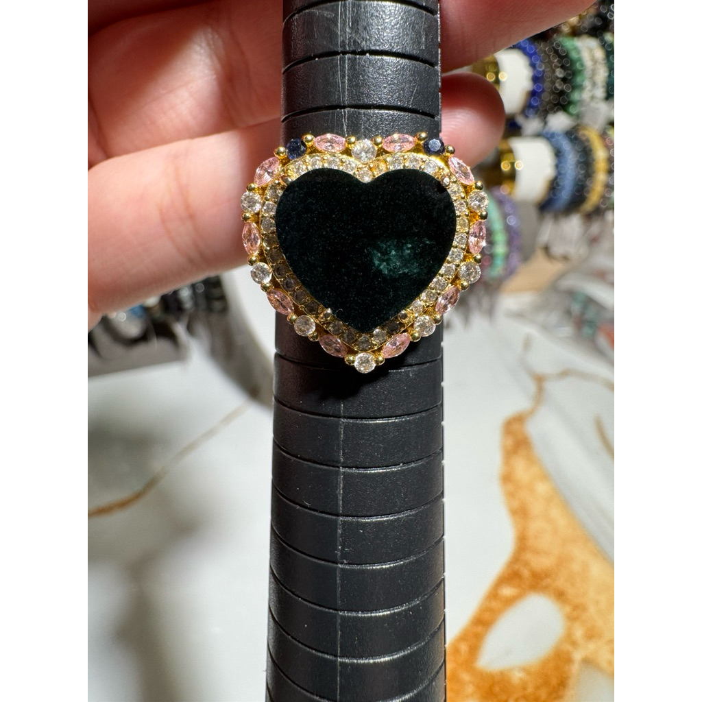 Cincin Giok Hitam Mocui Heart