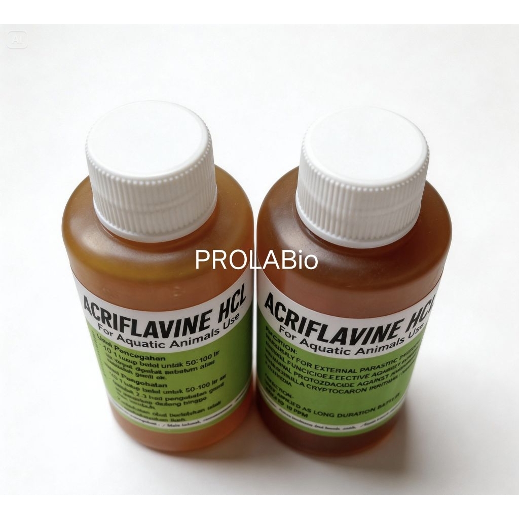 acryflavine 100ml BOTOL KECIL original,acriflavine hcl,hcl,obat ikan,acriflavine obat ikan acriflavi