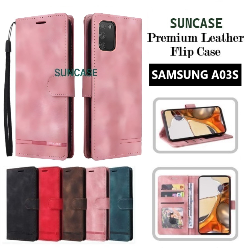 Casing hp SAMSUNG A03S model flip dompet softcase premium