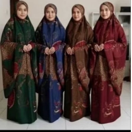 mukena batik solo dewasa bahan katun rayon