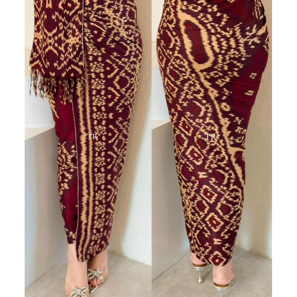 Kamen Lembaran sutra paris motif gringsing lembaran set selendang