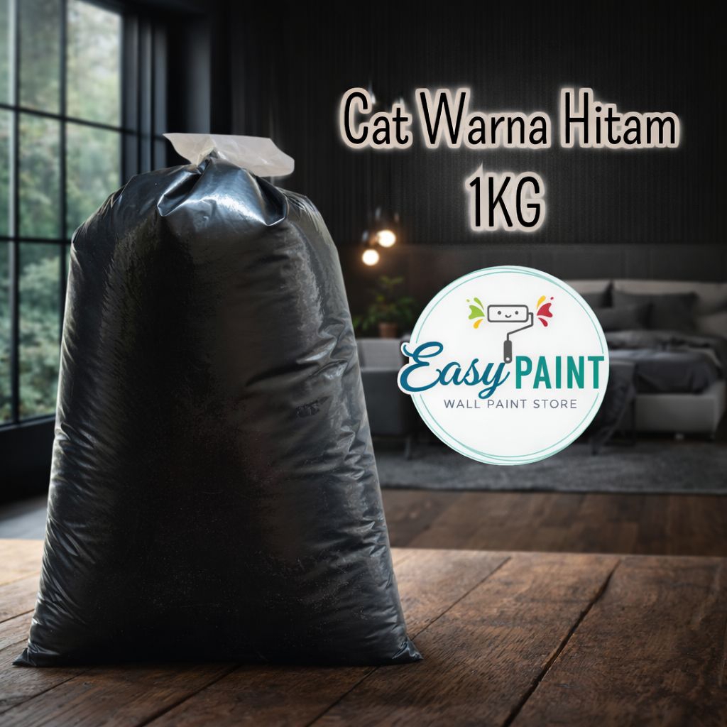 CAT TEMBOK KILOAN WARNA HITAM CAT TEMBOK BERKUALITAS CAT TEMBOK 1KG HITAM