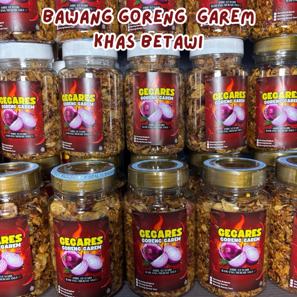 bawang goreng garem khas betawi 320ml asli brebes  grade a bawang jajanan taburan makanan
